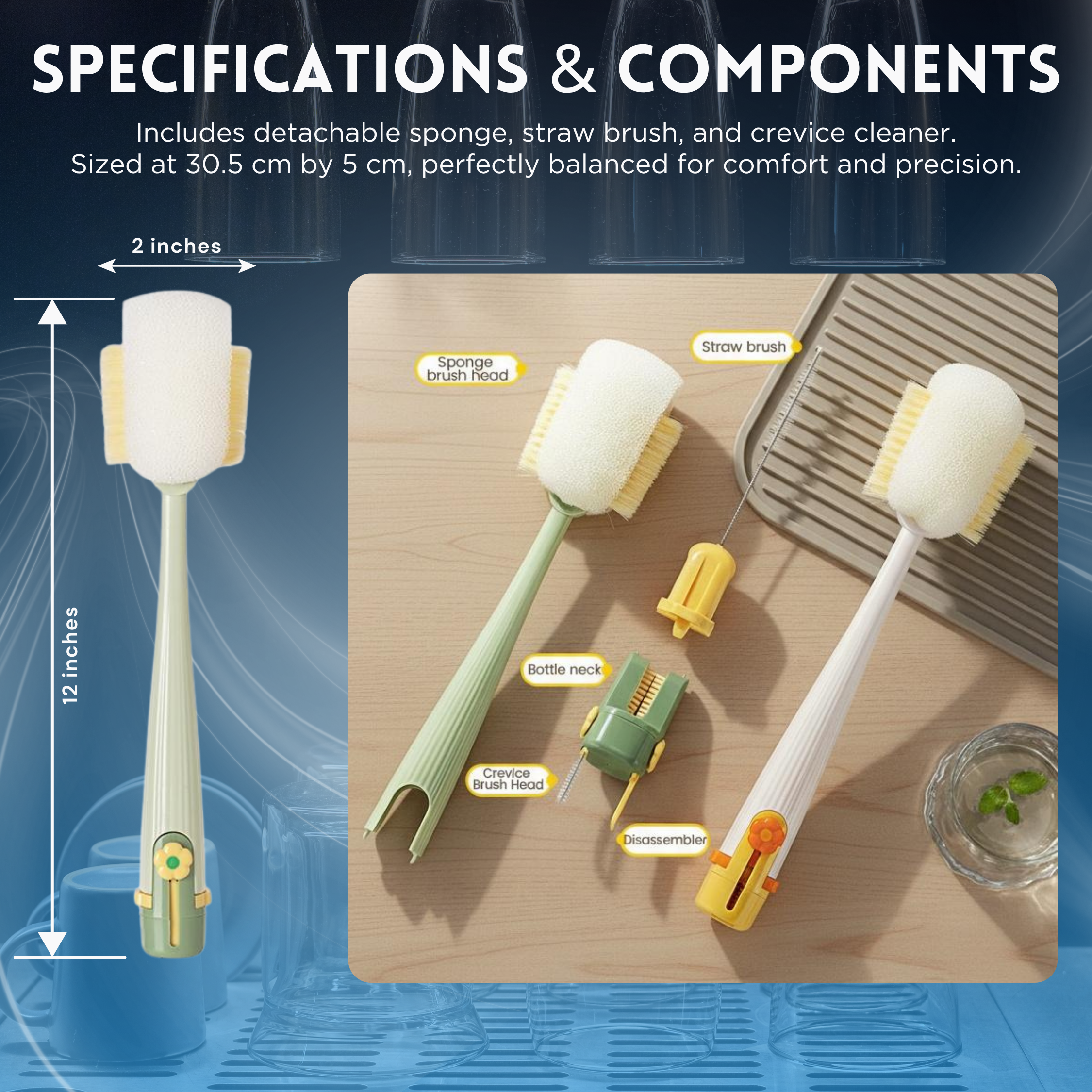 KUBOZN® The Ultimate 5-in-1 Multifunctional Cleaning Brush