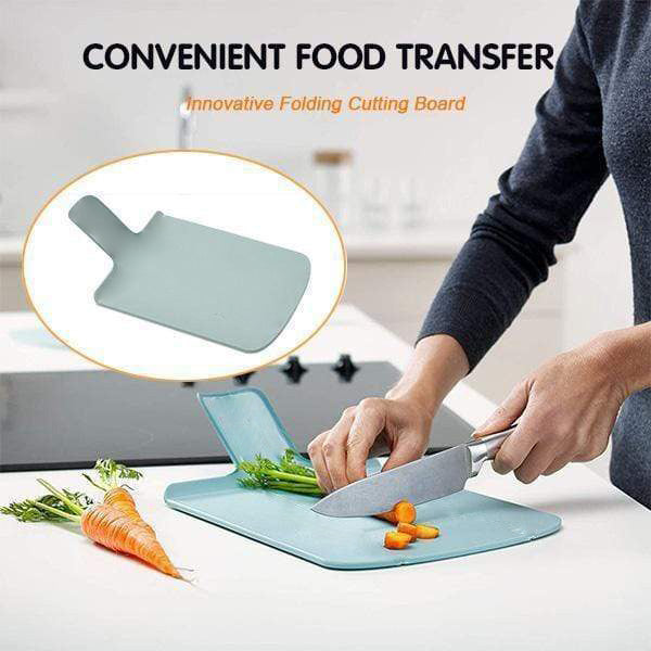 KUBOZN® Foldable Cutting Board with Easy-Pour Funnel Design – Chop & Pour Straight into Pan, Non-Slip Plastic Kitchen Prep Board (Offer)