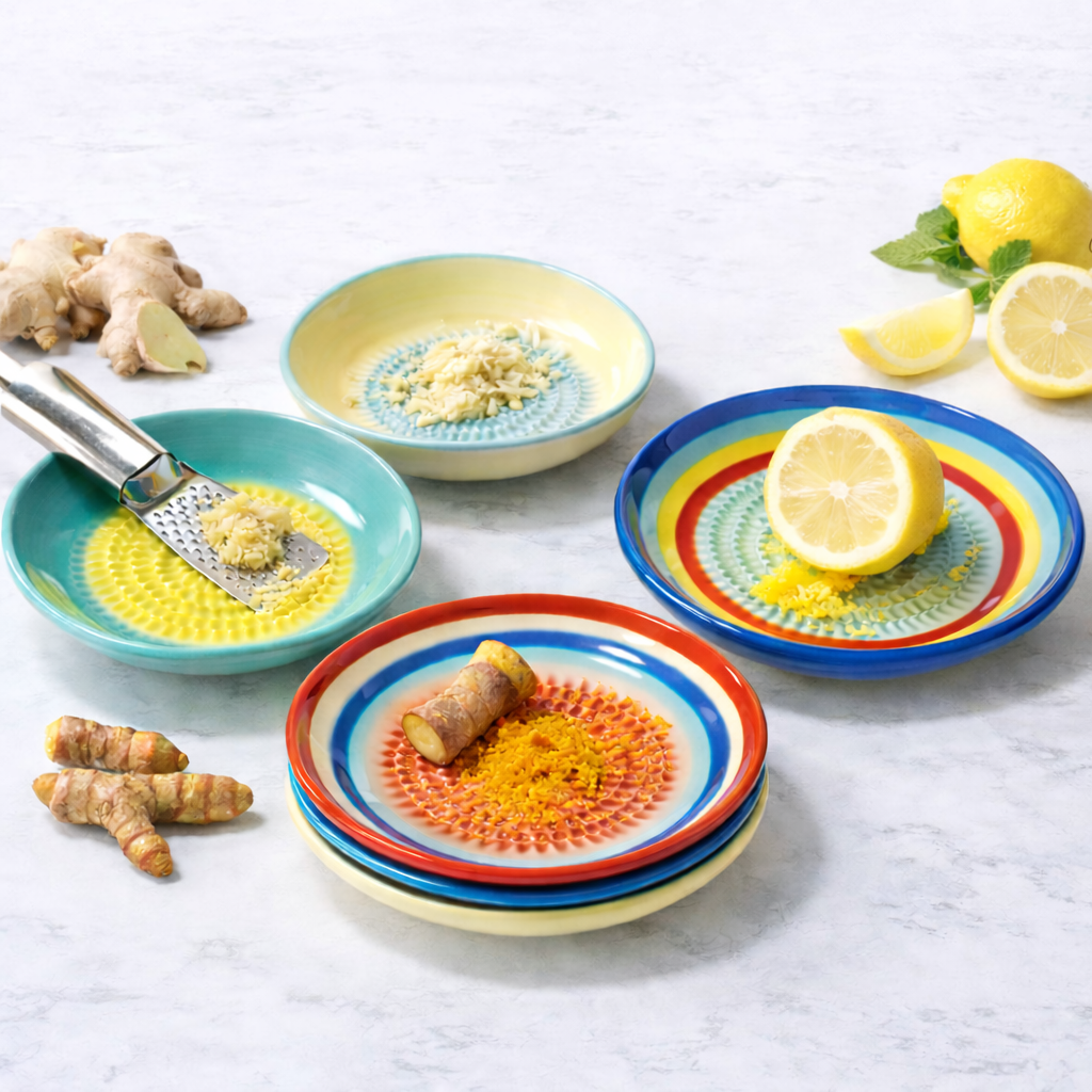 KUBOZN® Multi-Function Ceramic Ginger & Garlic Grater – Fine Grinder for Fruits, Spices & Fresh Flavor