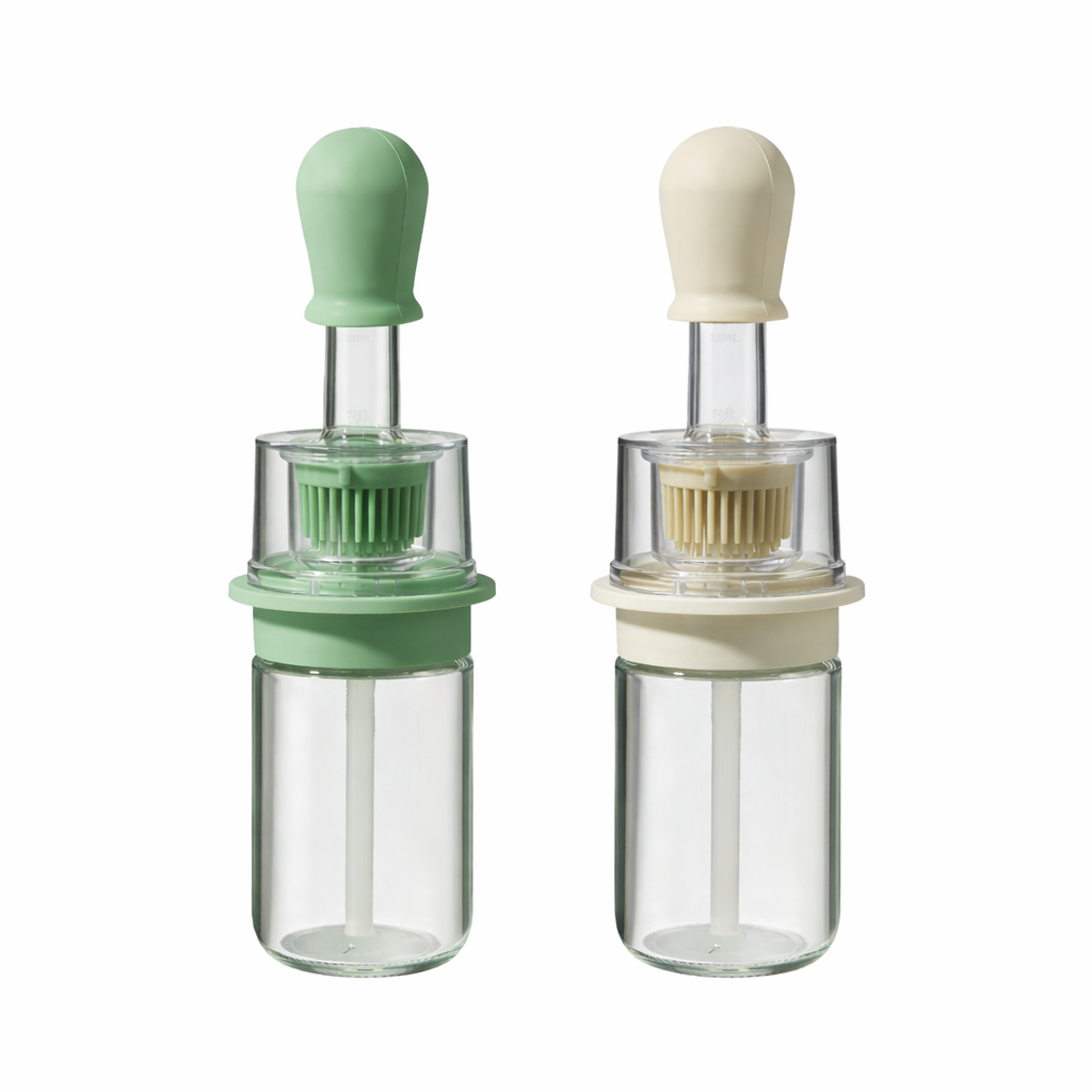 KUBOZN® 2-in-1 Glass Oil Bottle with Integrated Brush — The Precision Squeeze-to-Baste Solution for Fresh-Separated, Mess-Free Cooking (Offer)