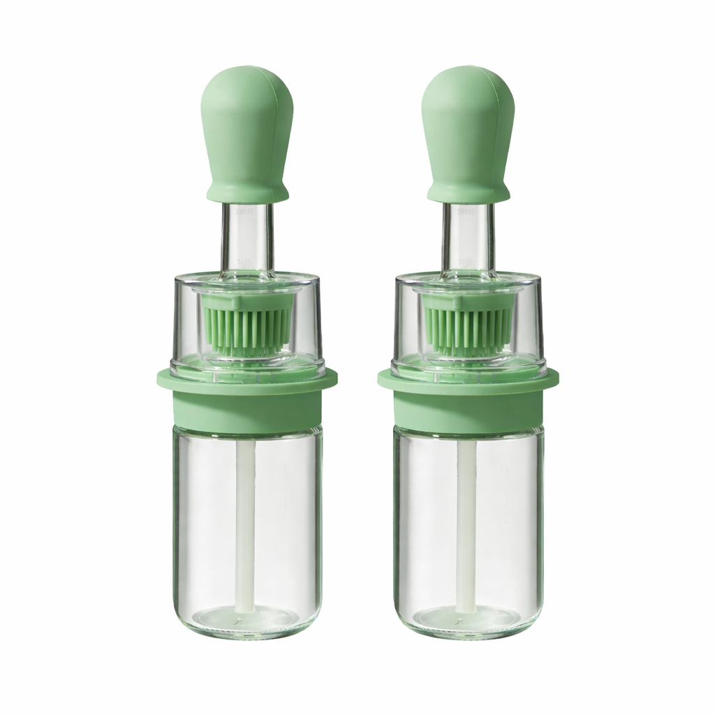 KUBOZN® 2-in-1 Glass Oil Bottle with Integrated Brush — The Precision Squeeze-to-Baste Solution for Fresh-Separated, Mess-Free Cooking (Offer)
