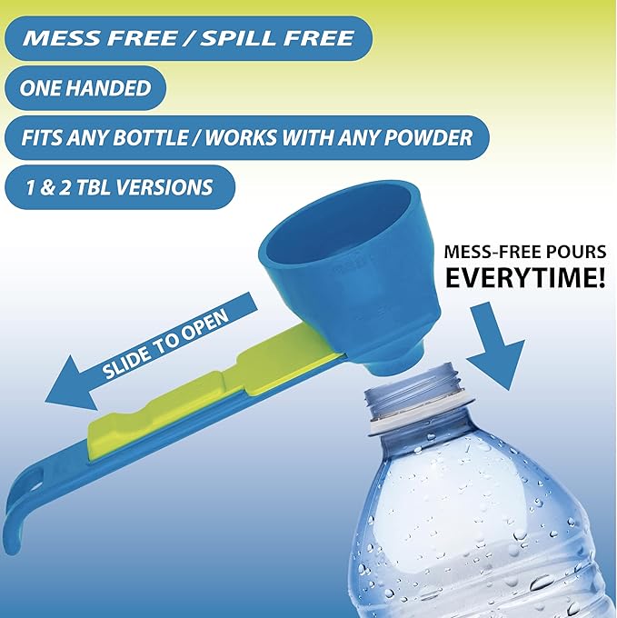 KUBOZN® 2-in-1 Spill-Proof Scoop & Funnel — For Coffee, Protein & Baking