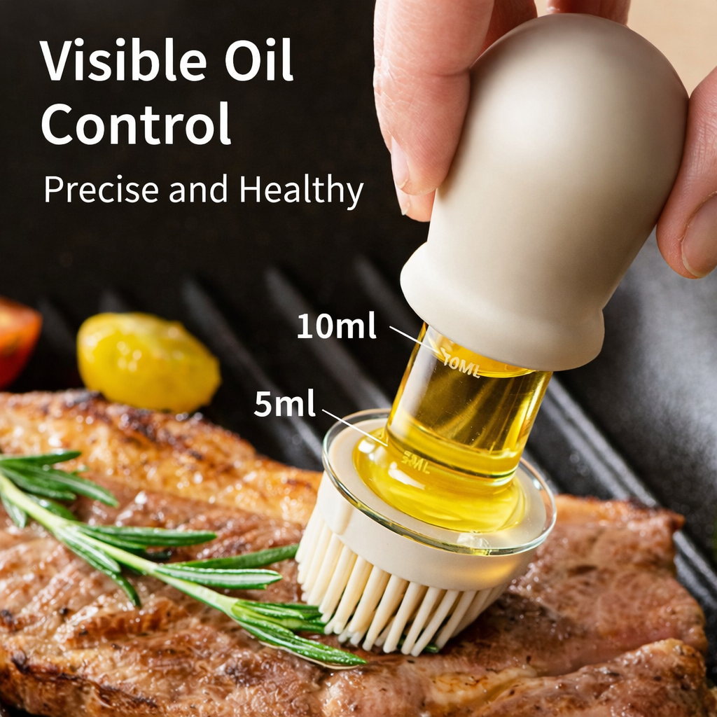 KUBOZN® 2-in-1 Glass Oil Bottle with Integrated Brush — The Precision Squeeze-to-Baste Solution for Fresh-Separated, Mess-Free Cooking (Offer)