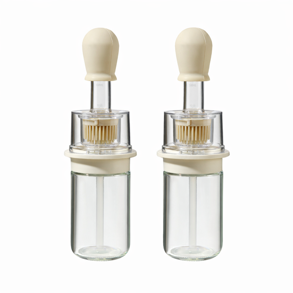 KUBOZN® 2-in-1 Glass Oil Bottle with Integrated Brush — The Precision Squeeze-to-Baste Solution for Fresh-Separated, Mess-Free Cooking (Offer)