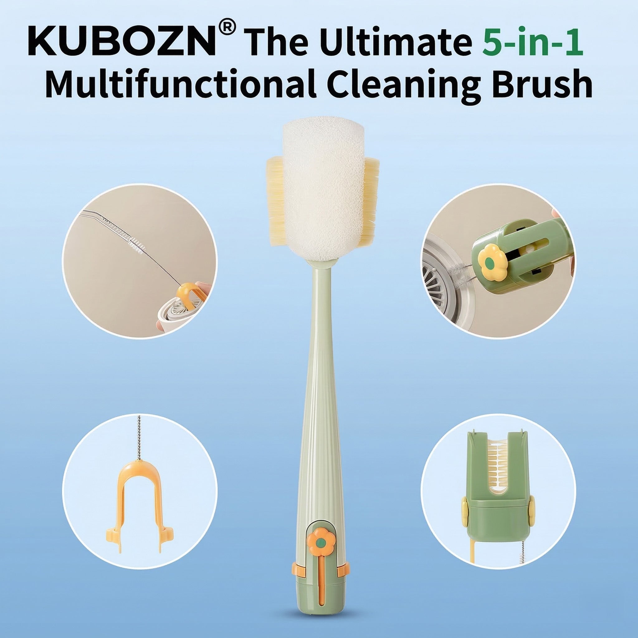 KUBOZN® The Ultimate 5-in-1 Multifunctional Cleaning Brush